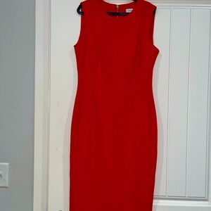 Calvin Klein Vibrant Red Midi Dress